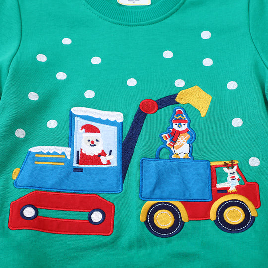 Jungen Sweatshirt mit festlichem Baustellenmotiv EB