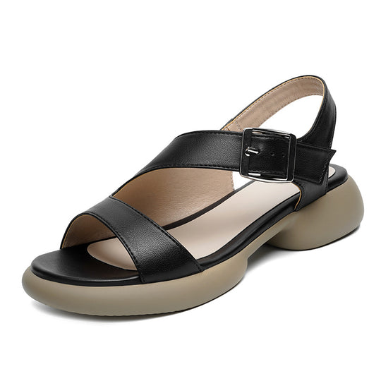 Damen Komfortable Riemchen-Sandalen mit verstellbarem Fesselriemen und stoßdämpfender Sohle EB