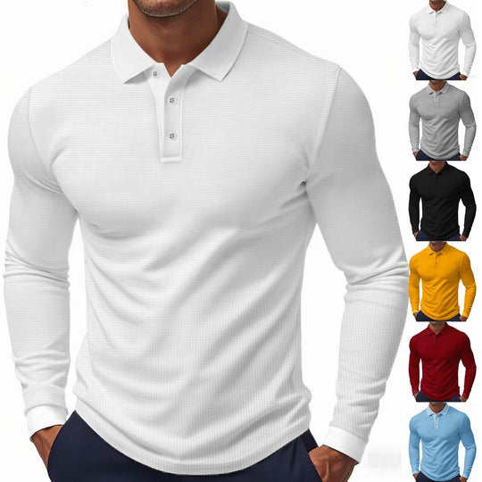 Herren Poloshirt mit strukturiertem Design und modernen Knopfdetails EB