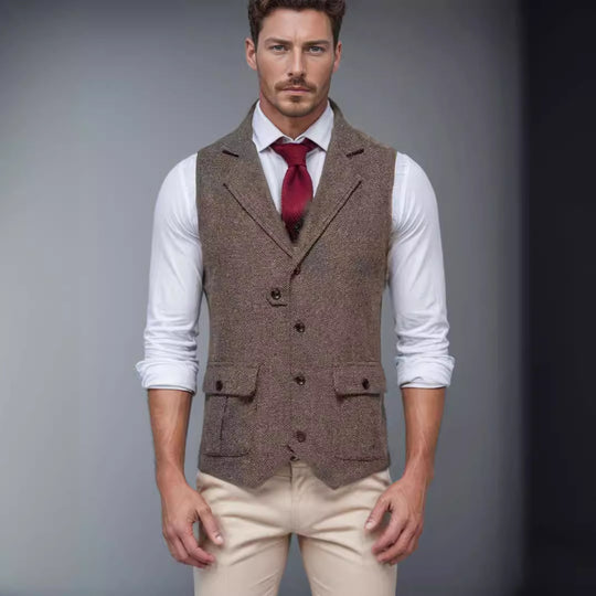 Herren Weste im klassischen Herringbone-Design EB