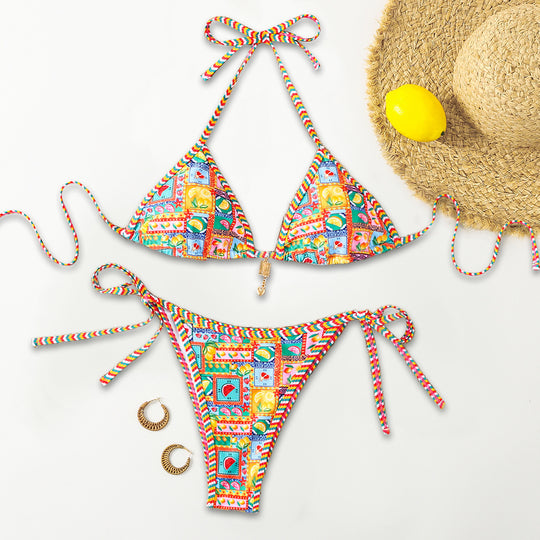 Damen Triangel-Bikini mit femininen Rüschen EB