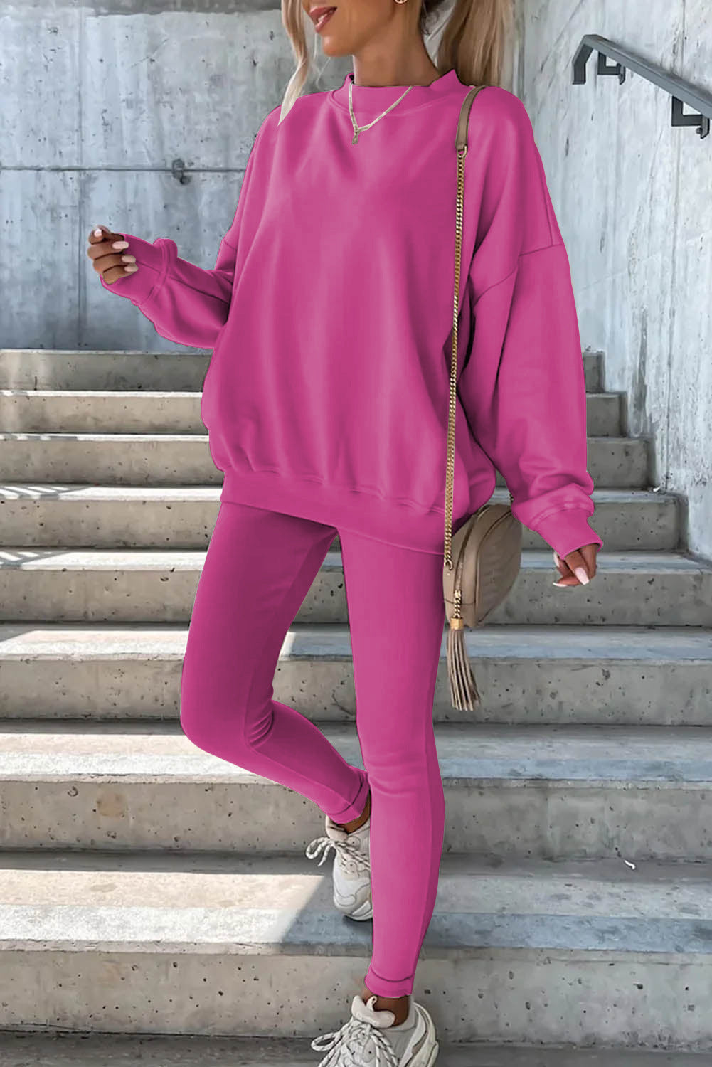 Damen Oversized Sweatshirt mit weitem Schnitt und strukturierten Ärmeln EB