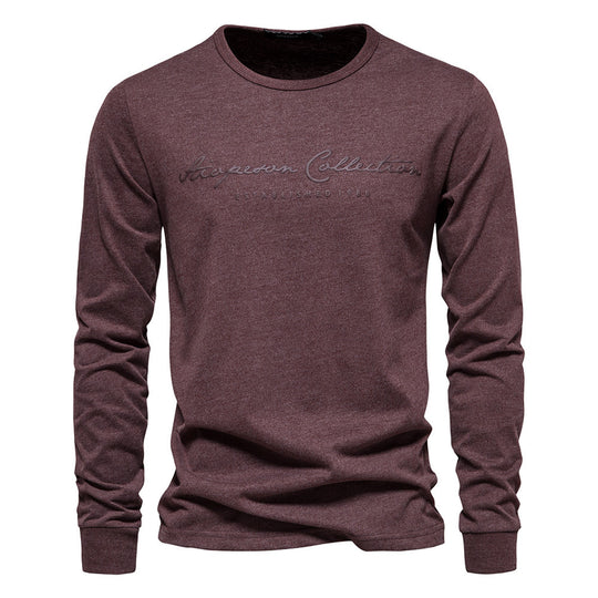 Herren nan minimalistisches Rundhals-Sweatshirt aus Baumwollmischung mit gerippten Bündchen EB