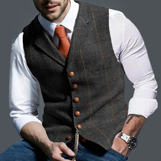 Herren elegante Trachtenweste aus hochwertigem Stoff EB