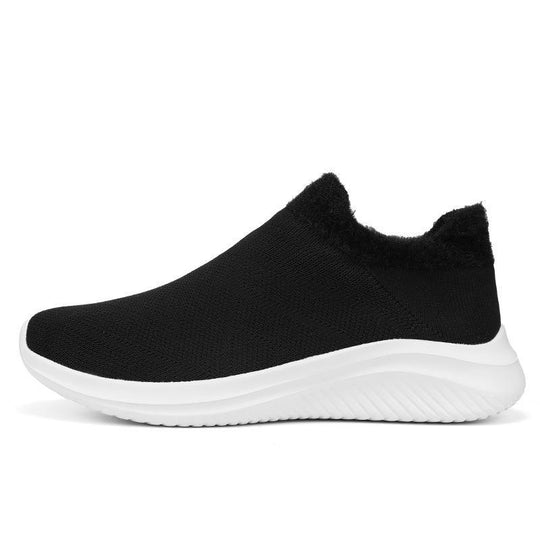Damen Bequeme Slip-On Sneakers mit Fleece-Futter EB