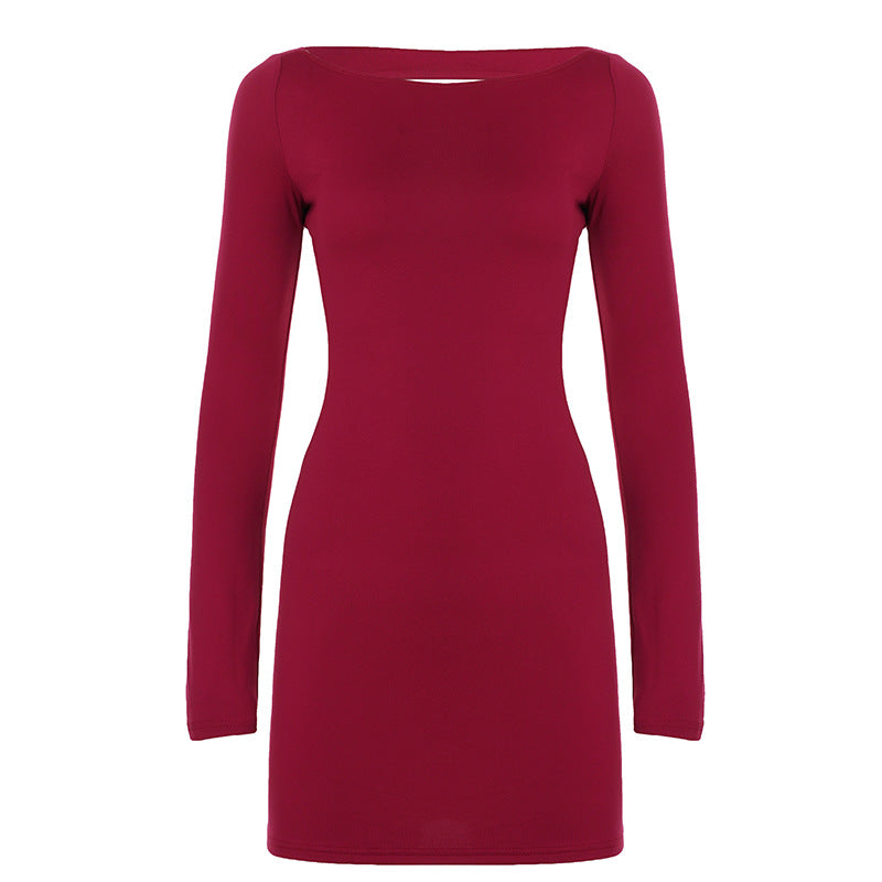 Damen nan figurbetontes Cut-Out-Minikleid mit taillierten Seiten und langen Ärmeln EB