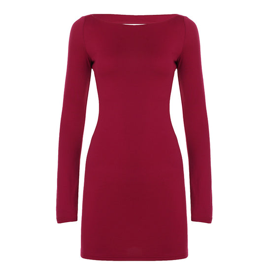 Damen nan figurbetontes Cut-Out-Minikleid mit taillierten Seiten und langen Ärmeln EB