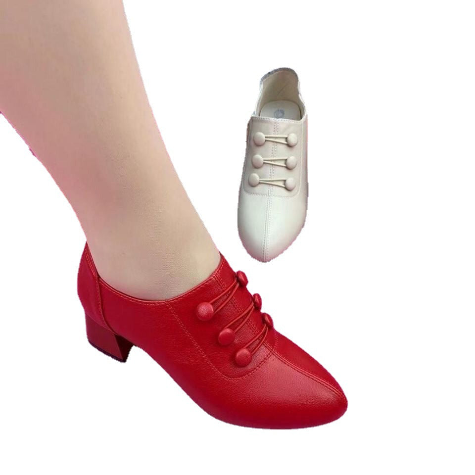 Damen elegante Schnürpumps mit bequemen Blockabsatz EB