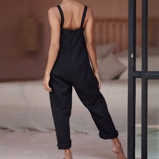 Damen Leichter Jumpsuit mit praktischen Taschen EB