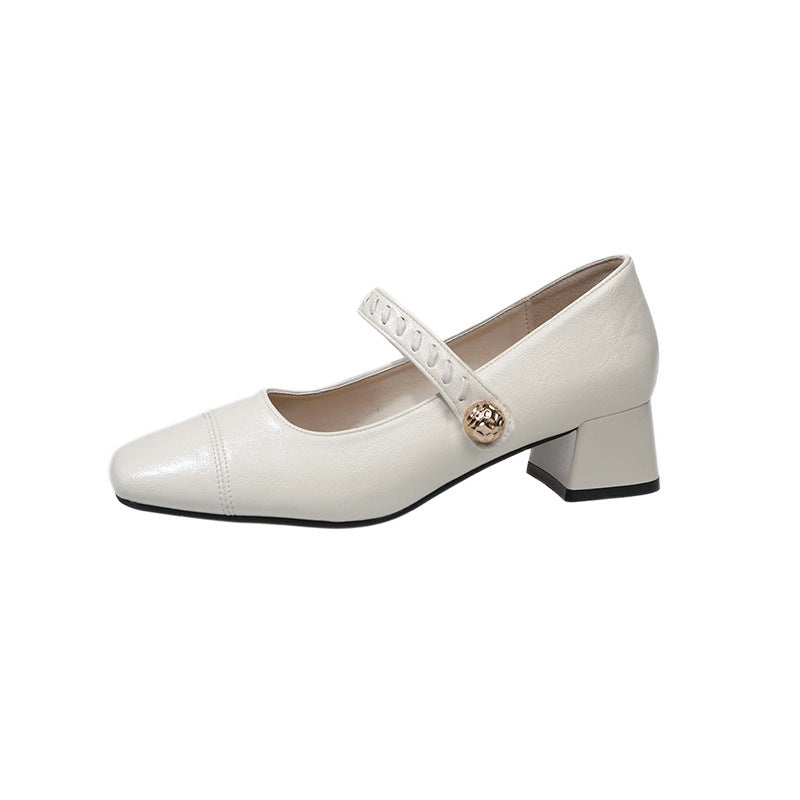 Damen elegante Sling-Pumps mit dekorativem Riemen und komfortablem Blockabsatz EB