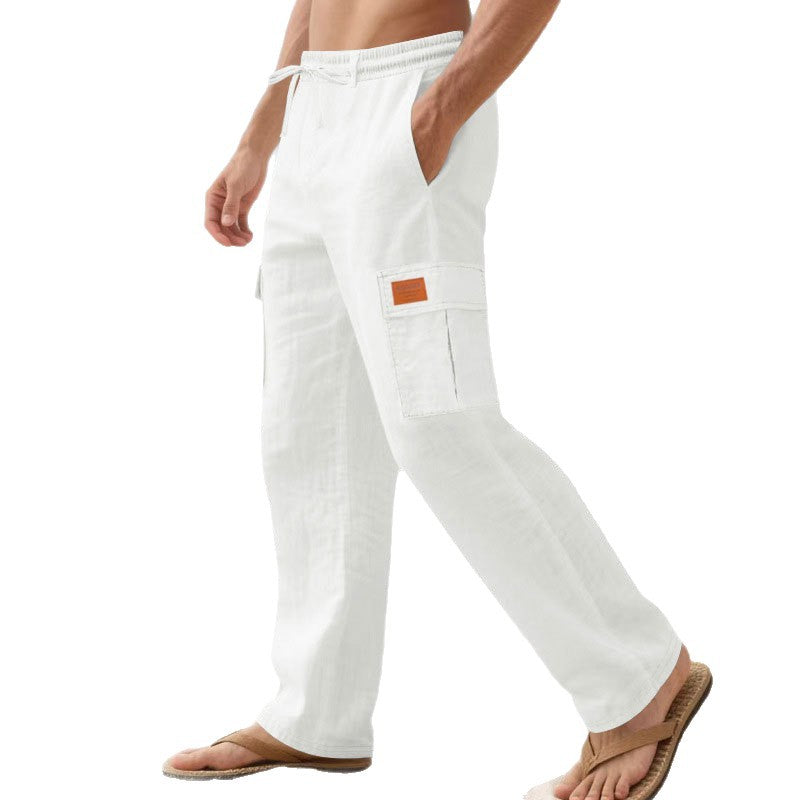 Herren nan maritime Strand-Cargohose im Relaxschnitt mit elastischem Tunnelzugbund EB