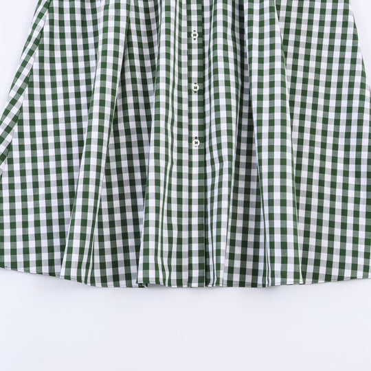 Damen Hemdblusenkleid im karierten Design mit Taillengürtel EB
