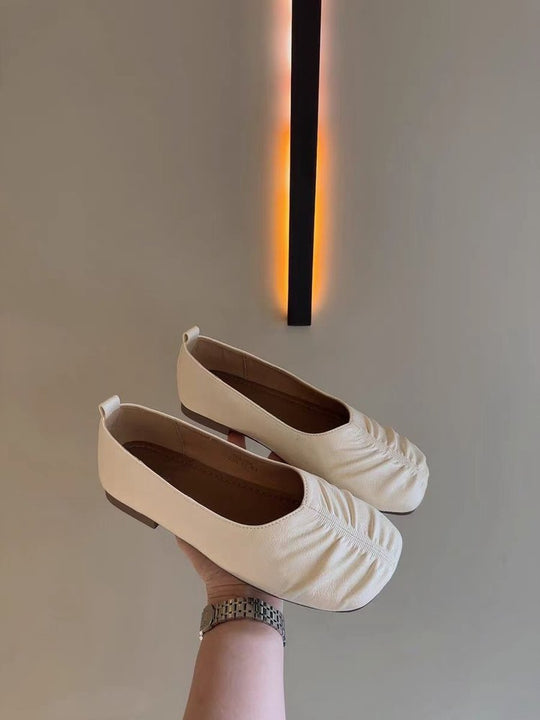 Damen elegante Ballerina-Schuhe mit modischem Rüschendesign und bequemer Innensohle EB