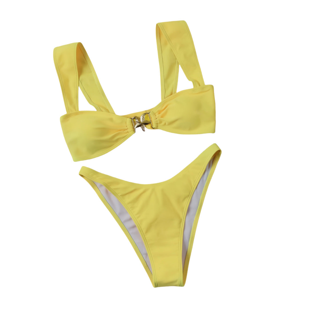 Damen Bikini-Set mit elegantem Knoten-Detail und hochwertigem Bindemuster EB
