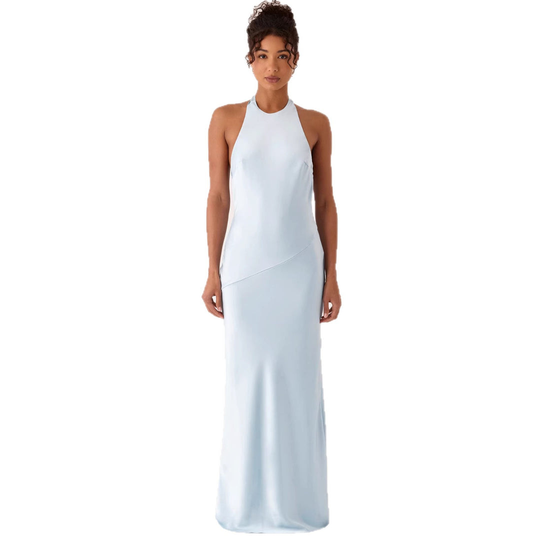 Damen Elegantes Abendkleid mit schickem Halterdesign und fließendem Stoff EB
