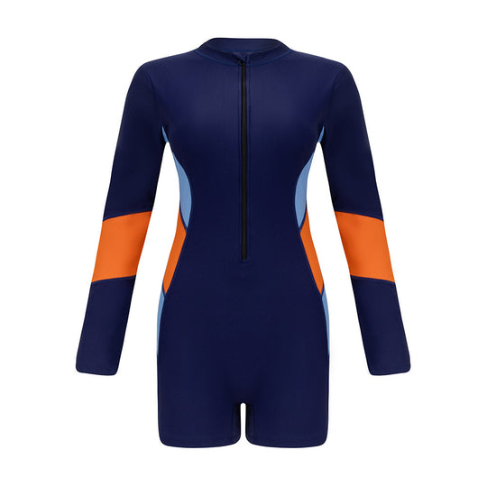Damen Sportlicher Langarm-Shortsanzug EB