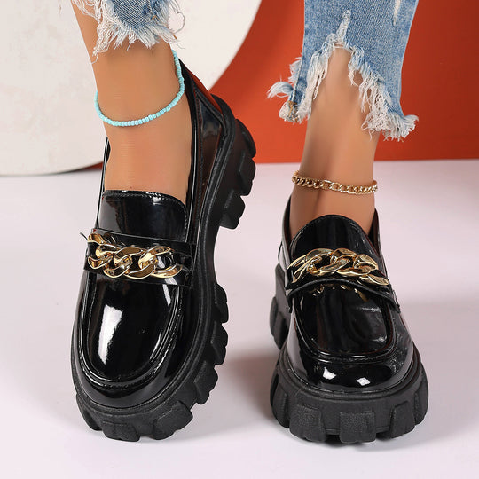 Damen Chunky Loafers mit modischer Kettenapplikation EB
