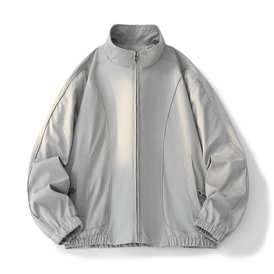 Damen hochschneiderte Übergangsjacke mit elastischem Bund und praktischen Taschen EB
