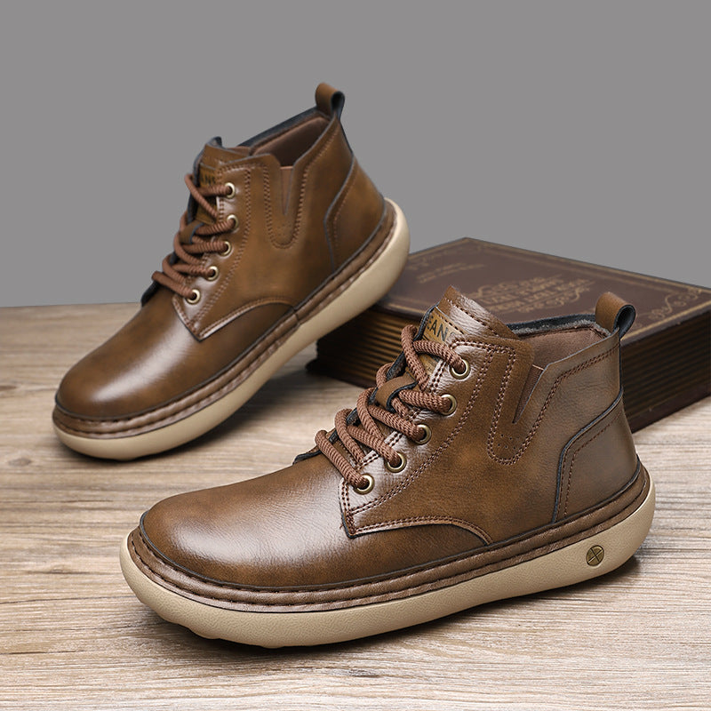 Herren Robuste Schnürboots aus hochwertigem Leder EB