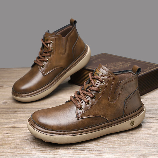 Herren Robuste Schnürboots aus hochwertigem Leder EB