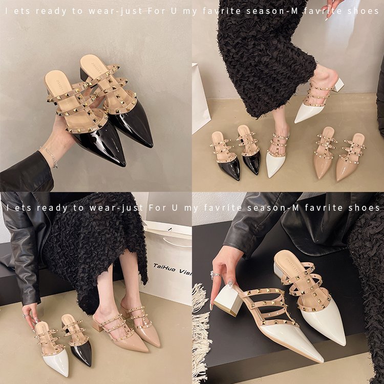 Damen Elegante Sling-Pumps mit modischen Nieten-Details EB
