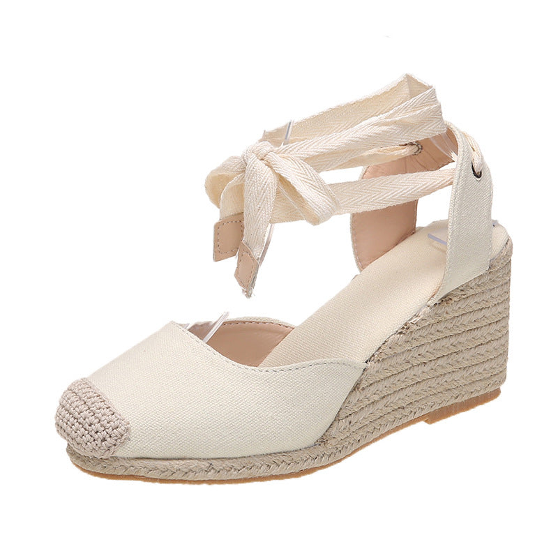 Damen Wedge-Sandalen mit verstellbarem Riemen und elastischem Obermaterial EB
