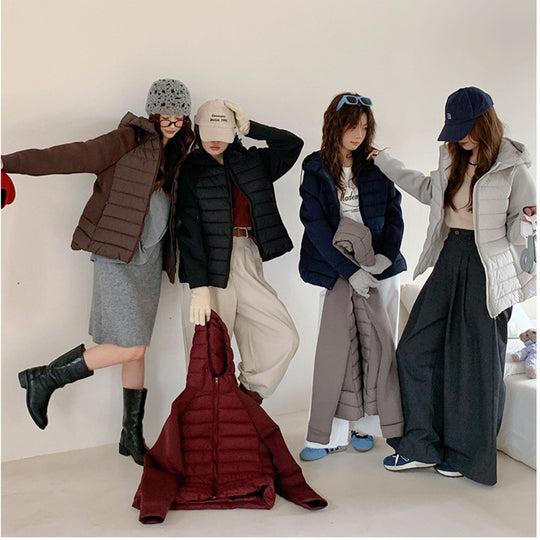 Damen Innovative Hybridjacke mit hohem Kragen und abnehmbarer Kapuze EB
