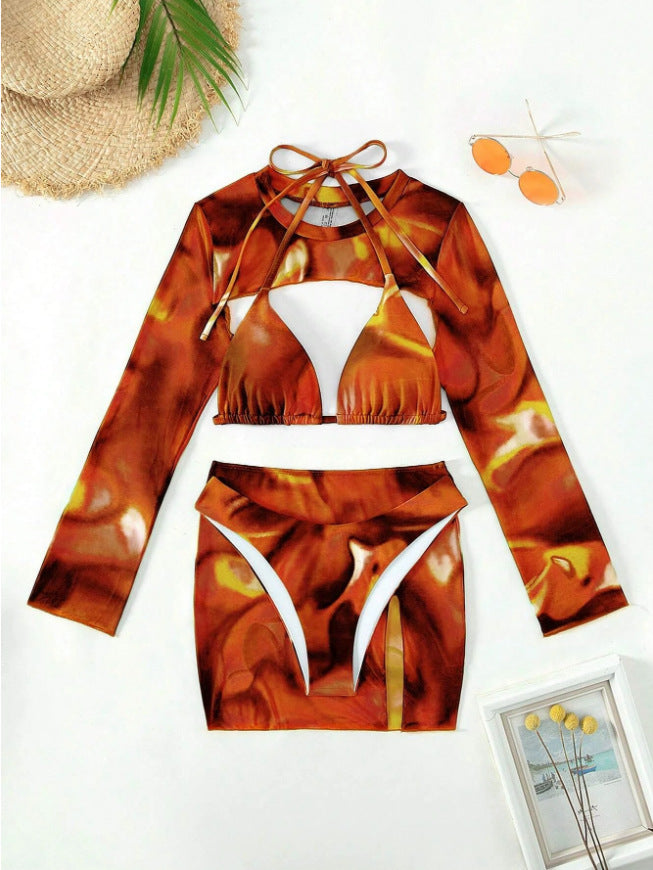 Damen Bikiniset mit langärmligem Oberteil EB