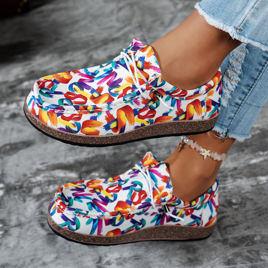 Damen leichte Freizeitschuhe mit buntem Design EB