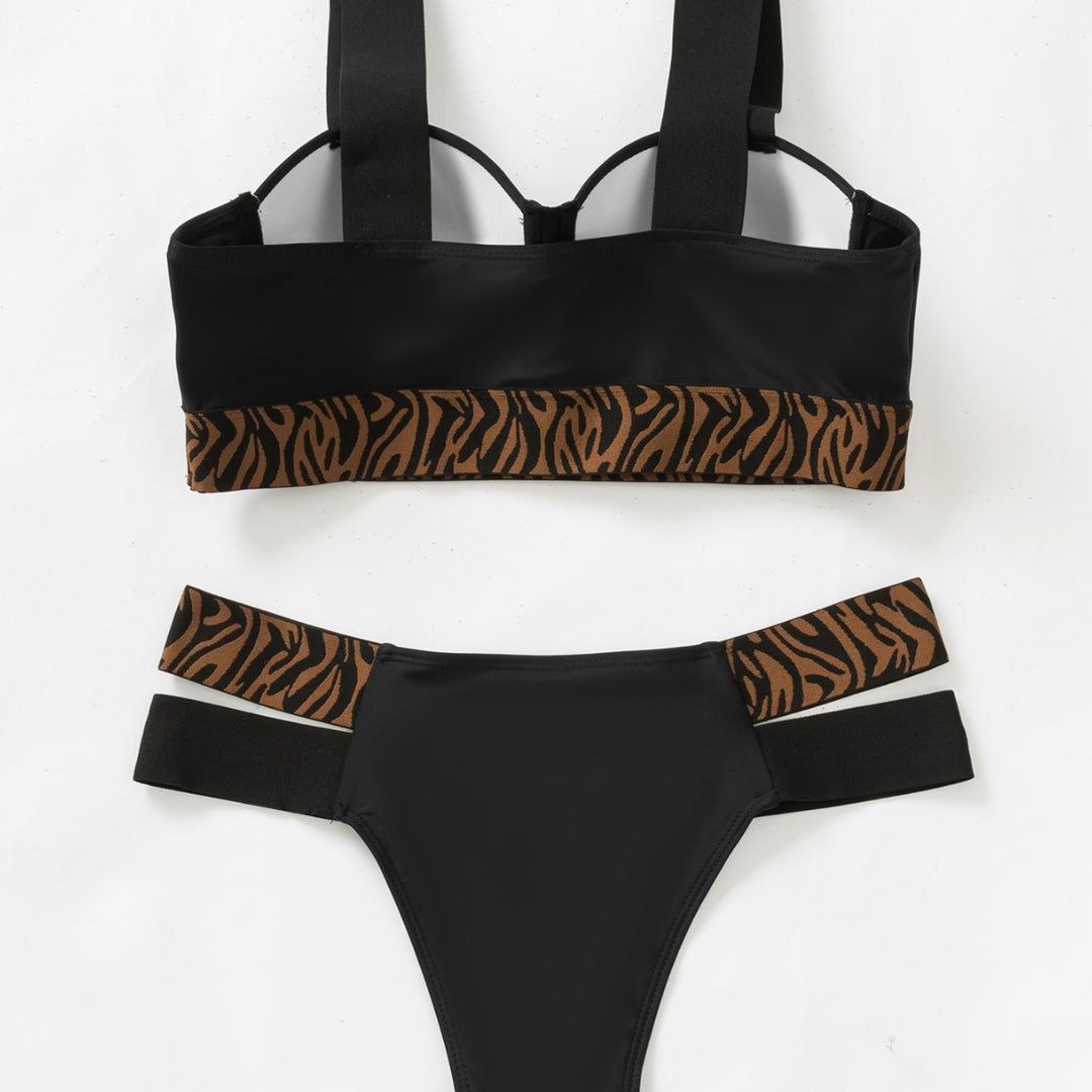 Damen Triangel-Bikini mit dekorativem Tribal-Band EB