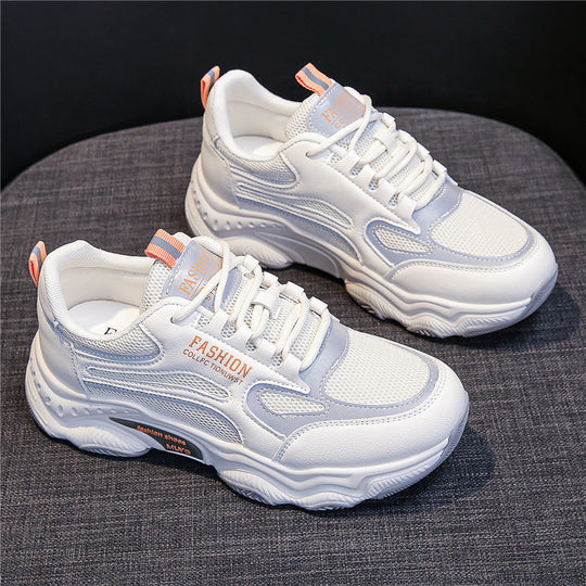 Damen Modische Sneaker mit dicker Sohle und atmungsaktivem Obermaterial EB