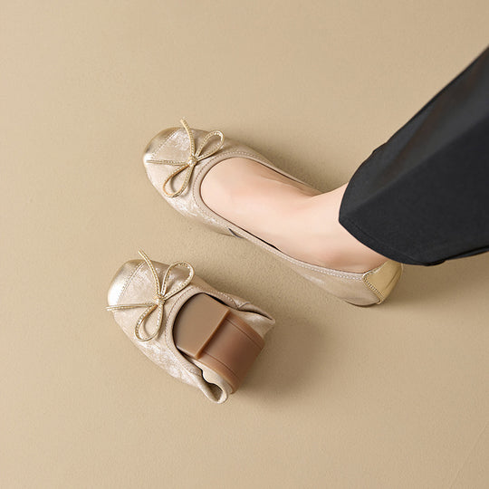 Damen elegante Ballerinas mit dekorativer Schleifenverzierung und hochwertigem Obermaterial EB
