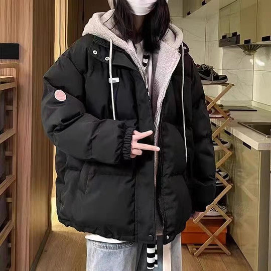 Damen gesteppte Winterjacke mit wärmendem Fleece-Innenfutter und praktischem Kapuzenkragen EB