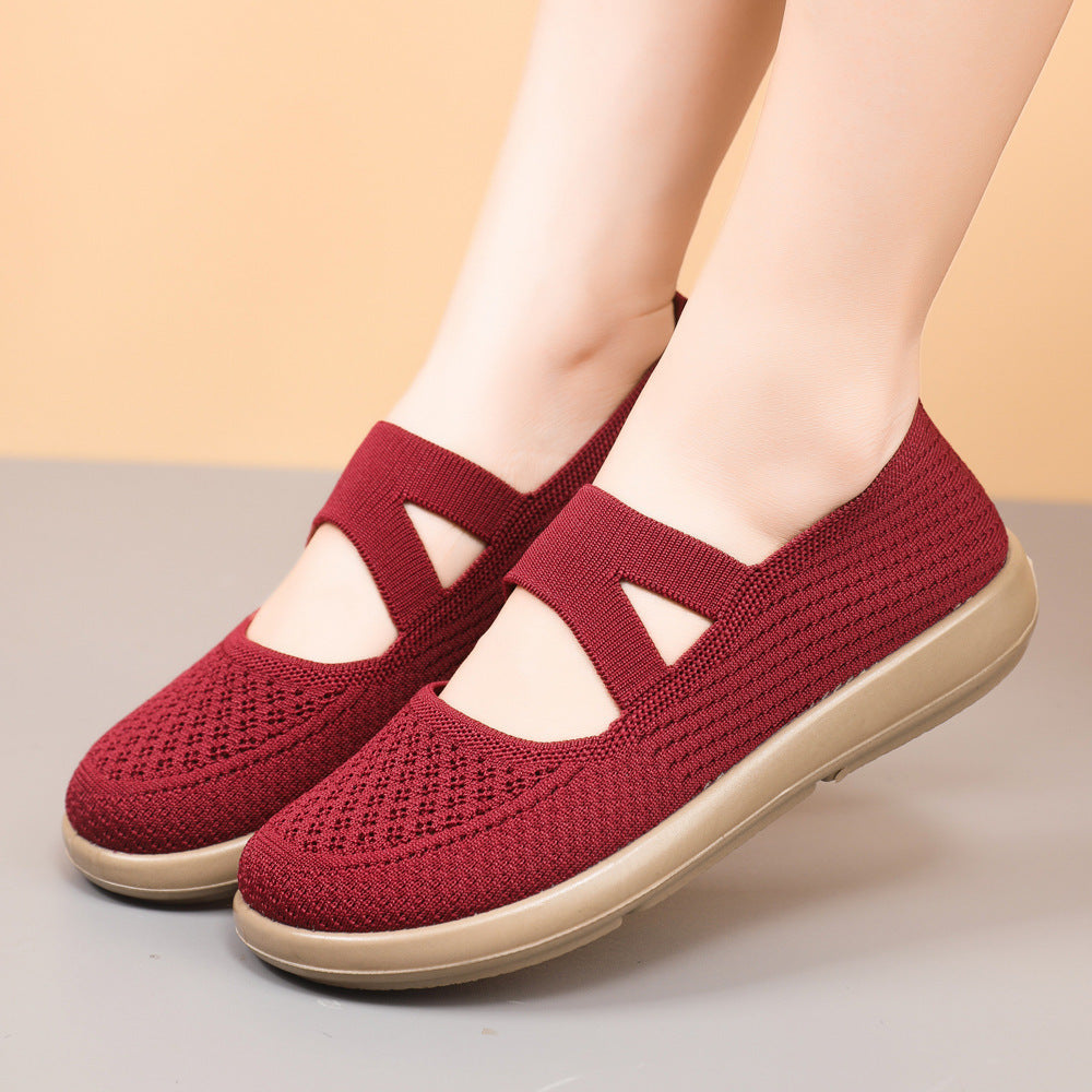 Damen Komfortable Slip-On Schuhe mit elastischen Einsätzen EB