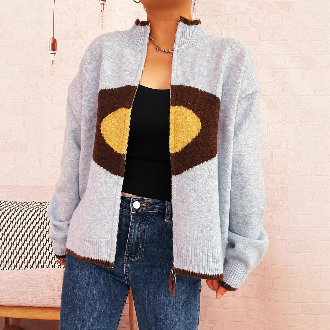 Damen kuscheliger Pullover mit auffälligem Design EB