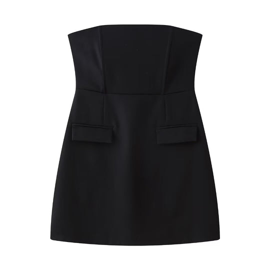 Damen ärmelloses Kleid mit modernen Taschen und figurbetontem Schnitt EB