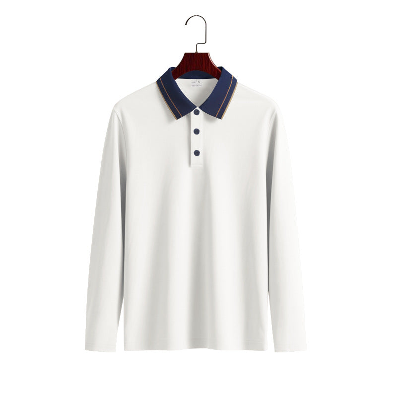 Herren Langarm Poloshirt mit raffiniertem Kragen und modischen Akzenten EB
