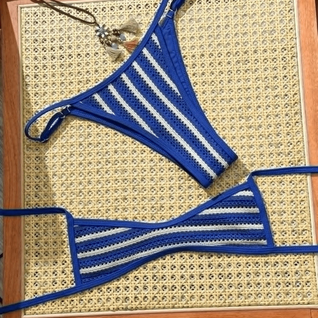 Damen Bikini-Set mit feiner Häkelstruktur und verstellbaren Trägern EB
