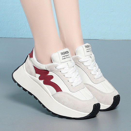 Damen Modische Sneaker mit dicker Sohle und sportlichem Design EB