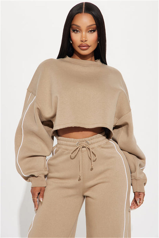 Damen lässiger Crop-Top Hoodie EB