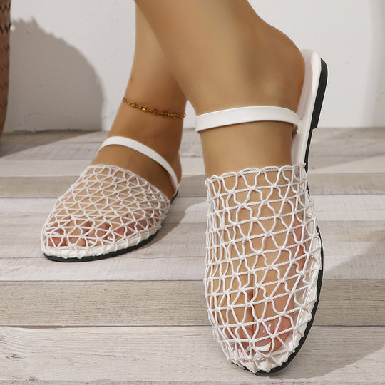 Damen Offene und luftige Riemchen-Sandalen mit Netzdesign EB