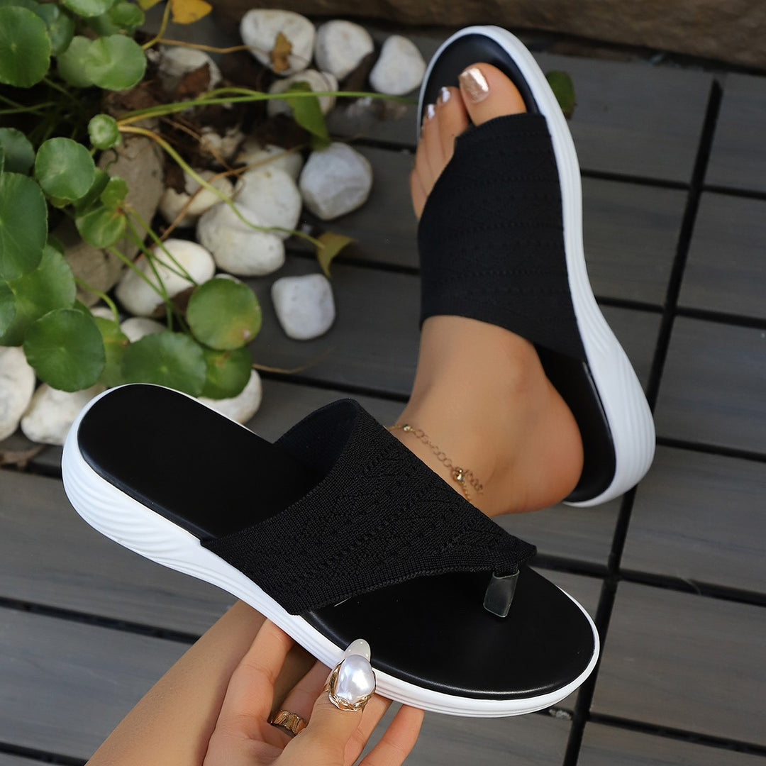 Damen Zehenstegsandalen mit atmungsaktivem Netzdesign und rutschfester Sohle EB