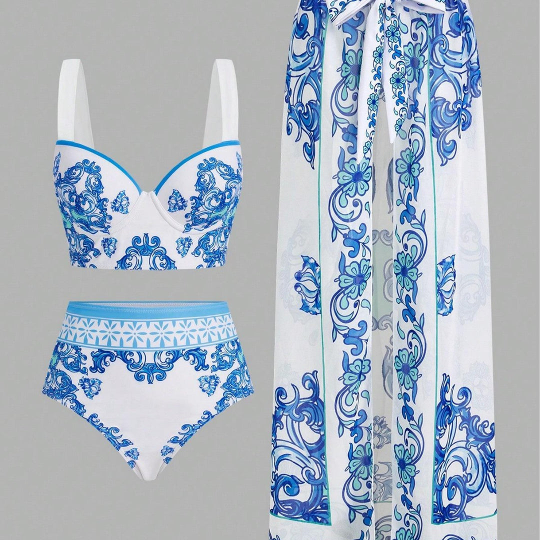 Damen Bikiniset mit elegantem Pareo EB