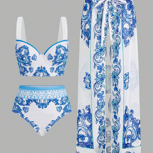 Damen Bikiniset mit elegantem Pareo EB