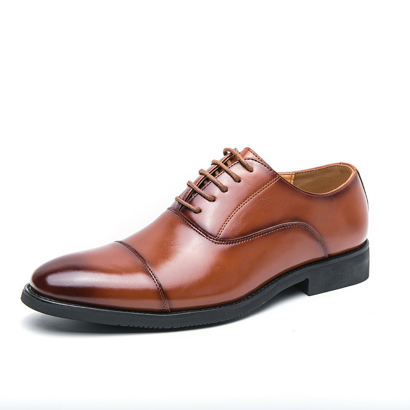 Herren klassische Oxford-Lederhalbschuhe mit Kappnaht, gepolstertem Lederfutter und rutschfester Gummisohle EB