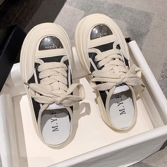 Damen modische Plateausneaker mit atmungsaktiver Oberflächenstruktur und robustem Sohlenprofil EB