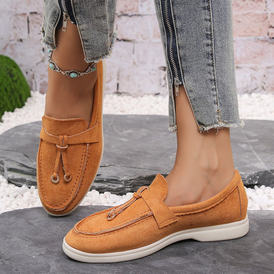 Damen Elegante Mokassins mit modischem Riemendesign und bequemer Dämpfung EB