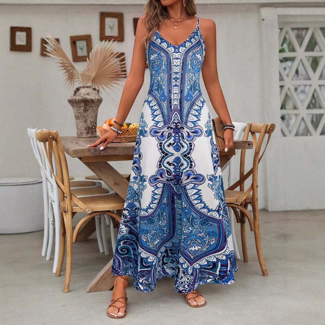 Damen Maxikleid mit elegantem Paisleymuster EB