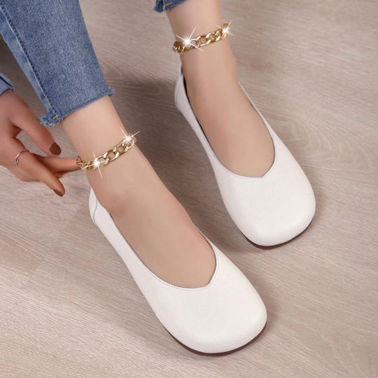 Damen Ballerinas aus hochwertigem Kunstleder mit gepolsterter Innensohle und elastischem Einstieg EB