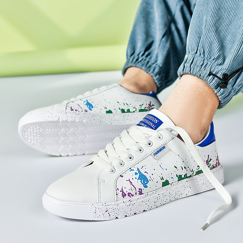 Unisex Freizeit-Sneaker mit Farbspritz-Design und gepolstertem Komfortfußbett EB
